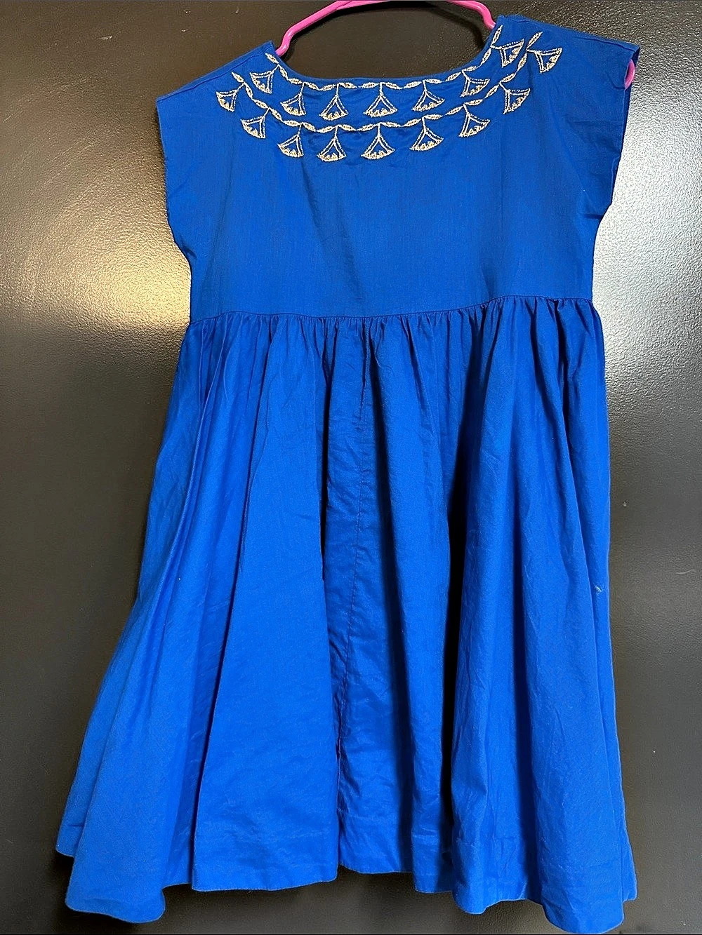 Tea Collection Embroidered Dress Girls Size 8 Blue